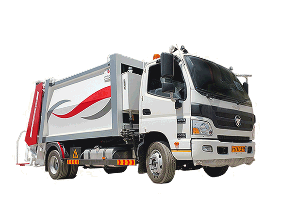 6Ton garbage truck 6 حمل زباله ۸ متر مکعبی هاپر دار یا حمل زباله نیمه سنگین شرکت بهار آفاق شهر